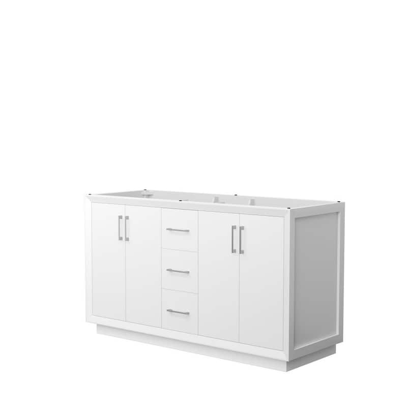 Strada 59.25 in. W x 21.75 in. D x 34.25 in. H Double Bath Vanity Cabinet without Top in White