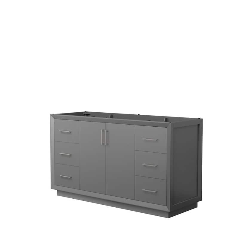 Strada 59.25 in. W x 21.75 in. D x 34.25 in. H Single Bath Vanity Cabinet without Top in Dark Gray