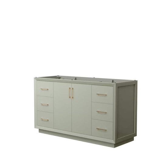 Strada 59.25 in. W x 21.75 in. D x 34.25 in. H Single Bath Vanity Cabinet without Top in Light Green