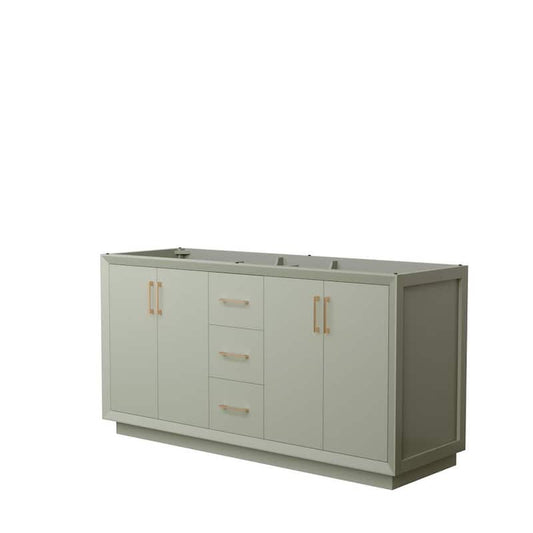 Strada 65.25 in. W x 21.75 in. D x 34.25 in. H Double Bath Vanity Cabinet without Top in Light Green