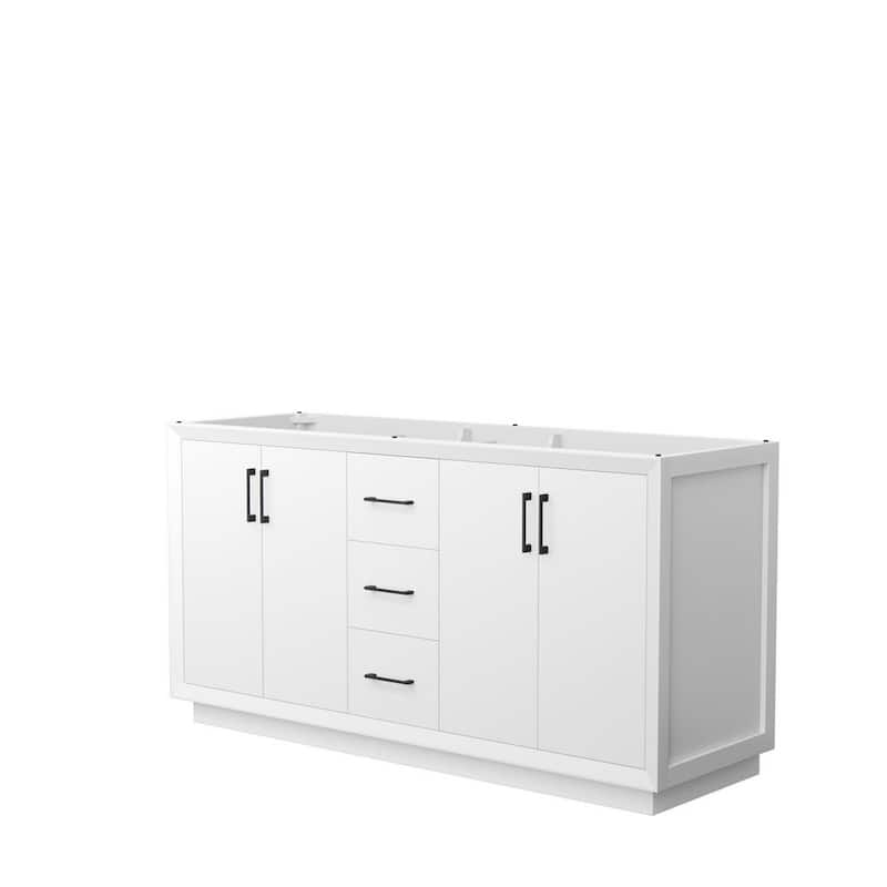 Strada 65.25 in. W x 21.75 in. D x 34.25 in. H Double Bath Vanity Cabinet without Top in White