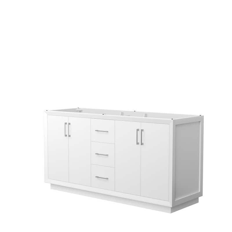 Strada 65.25 in. W x 21.75 in. D x 34.25 in. H Double Bath Vanity Cabinet without Top in White