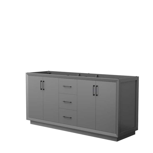 Strada 71 in. W x 21.75 in. D x 34.25 in. H Double Bath Vanity Cabinet without Top in Dark Gray