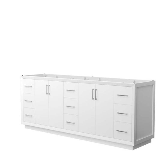 Strada 83.25 in. W x 21.75 in. D x 34.25 in. H Double Bath Vanity Cabinet without Top in White